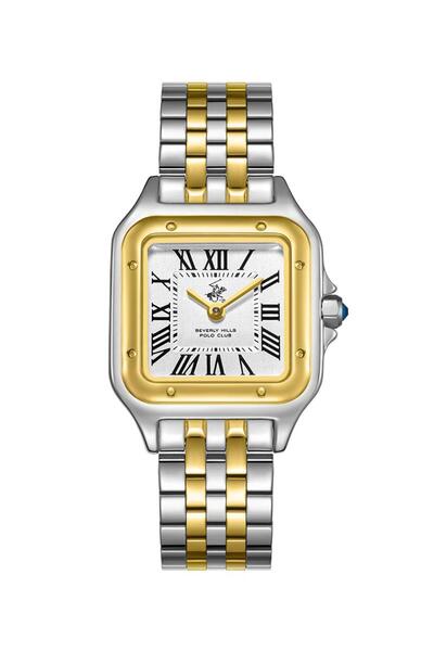 Beverly Hills Polo Club BEVERLY HILLS POLO CLUB BP3755C.230 Women Analog Display Watch & Metal Strap Silver/Gold