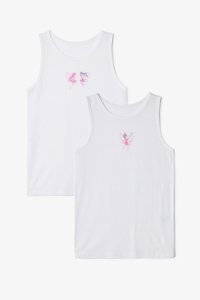Penti Off-White Girl's Pretty Fairy Printed 2-Piece Tank Top