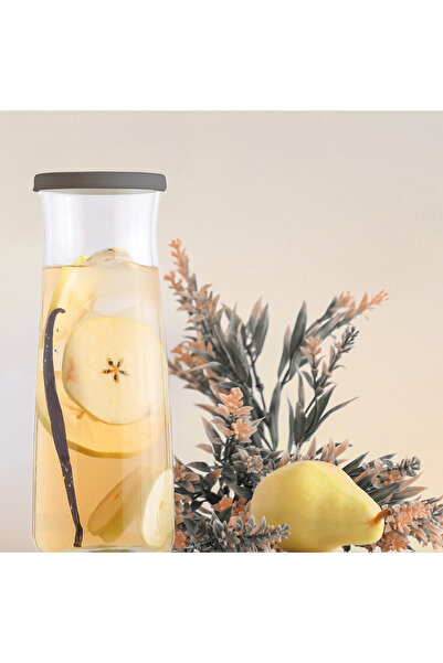 LAV Vera Cam Karaf Tekli 1,2 L Gri Silikon Kapaklı (Sürahi )