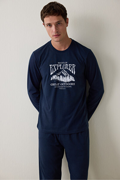 Penti Men's Everest Oversize Long Sleeve Pajama Set