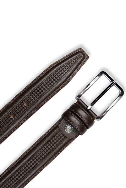 MFT Leather Design Ανδρική ζώνη από γνήσιο δέρμα με κεντημένο κλασικό κούμπωμ...