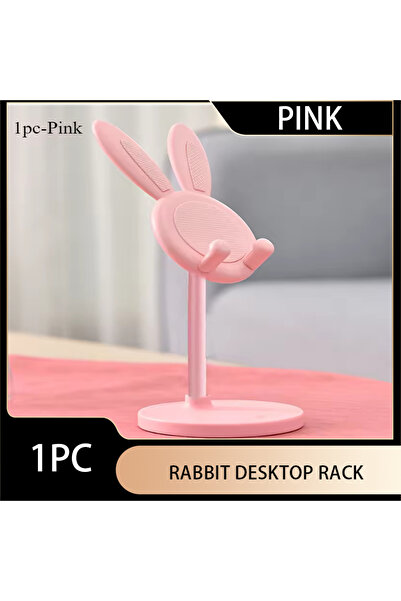 Choice حامل هاتف على شكل أرنب لطيف وردي قطعة واحدة: قابل للتعديل والرفع والإم...
