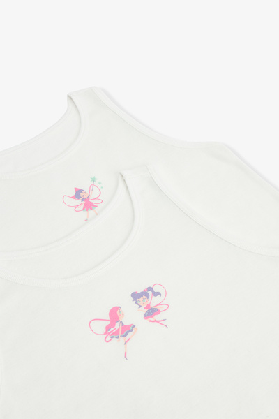 Penti Off-White Girl's Pretty Fairy Printed 2-Piece Tank Top