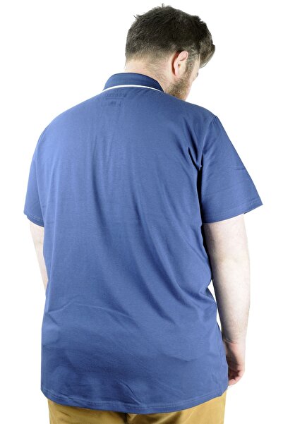 ModeXL Mode Xl Великий розмір Футболка Поло з еластичною тканиною Супрем Вишивка 21554 Індіго