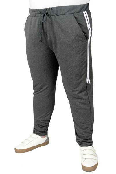 ModeXL Large Size Striped Sweatpants - Mode XL 22509 Antramelange