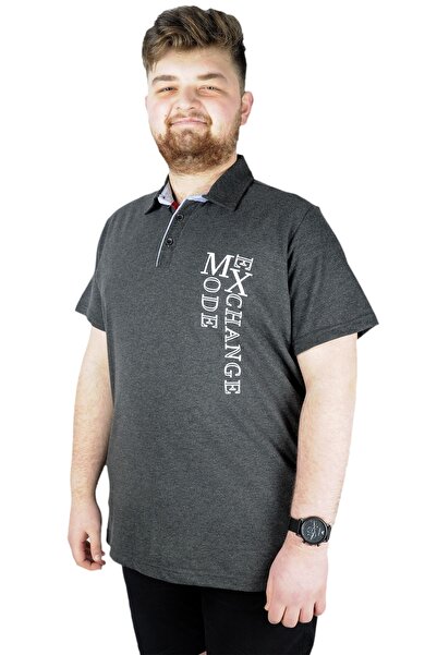 ModeXL Мода Xl Чоловіча футболка-поло Мода Exchange 22312 Антрацит