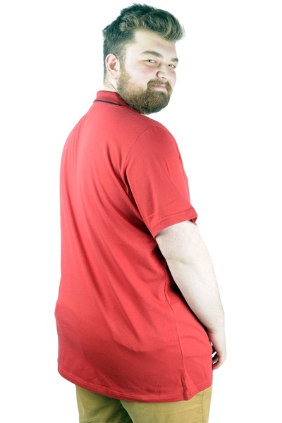 ModeXL Mode Xl Μπλουζάκι μεγάλου μεγέθους Polo Lycra Μονό Ζέρσεϊ Κέντημα 21554 Claret Red