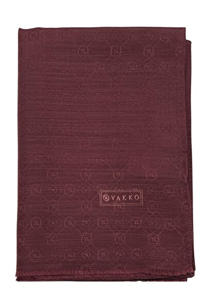 Vakko Cotton Silk Shawl - New Hologram - Burgundy