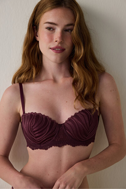 Penti Σουτιέν χωρίς επένδυση με στράπλες, με επένδυση με στράπλες, μπορντό Bloom Brode