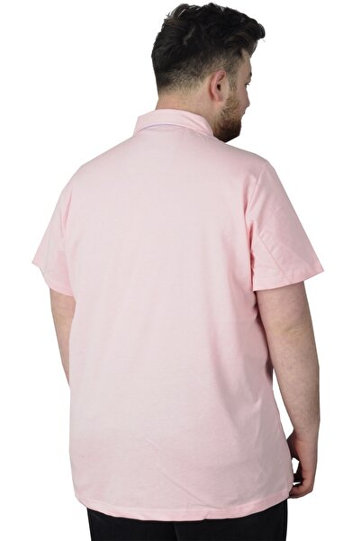 ModeXL Μπλουζάκι Mode Xl Plus Size Polo 3 Crown 22331 Salmon