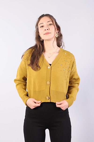 Mckanzie 1455 Buttoned Stone Mini Cardigan