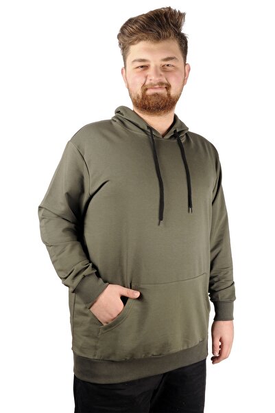 ModeXL Mode XL Large Size Tracksuit Top 2Ip Basic 20569 Khaki