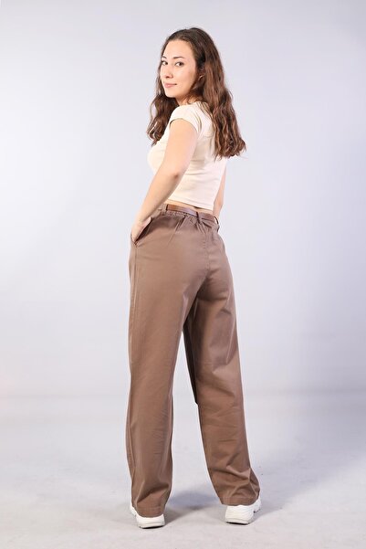 Mckanzie 5429 belt detailed wide leg pants