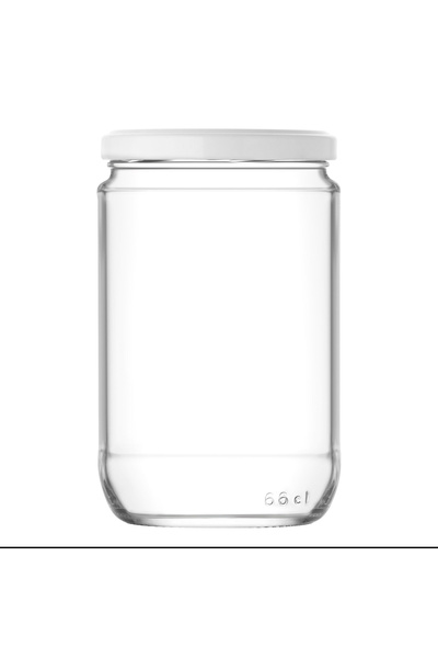 LAV Mercan Cam Kavanoz Tekli Orta Boy 660 ml Metal Kapaklı (Erzak Saklama/Turşu Kavanozu )
