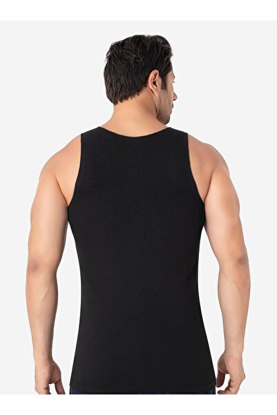 Arma Yıldız Men's Invisible Undershirt Ghost Undershirt Black 100% Cotton Combed Cotton 2 Pack