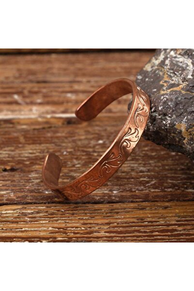 SUMRA سوار من النحاس الخالص للجنسين مع تصميم مصنوع يدويًا SPF-B-004