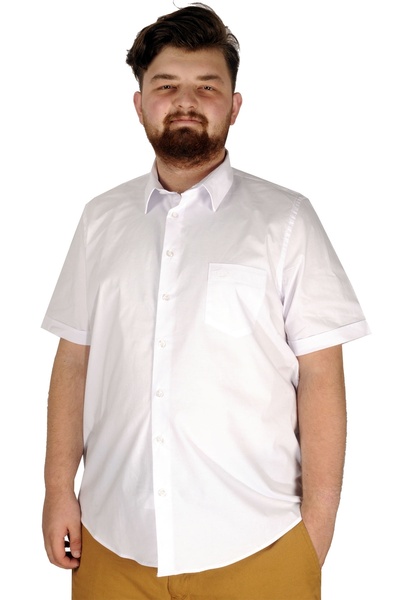 ModeXL Mode Xl Large Size Men's Classic Shirt Lycra 20352 White