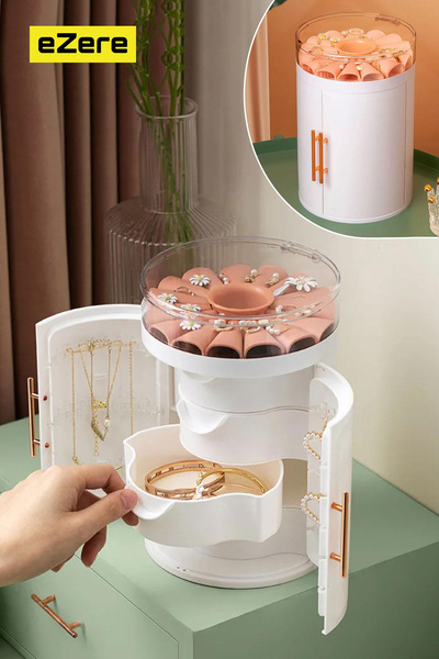 EZERE Taki-Yüzük-Küpe-Kolye Ve Aksesuar Düzenleyici Mücevher Organizeri Sakla...