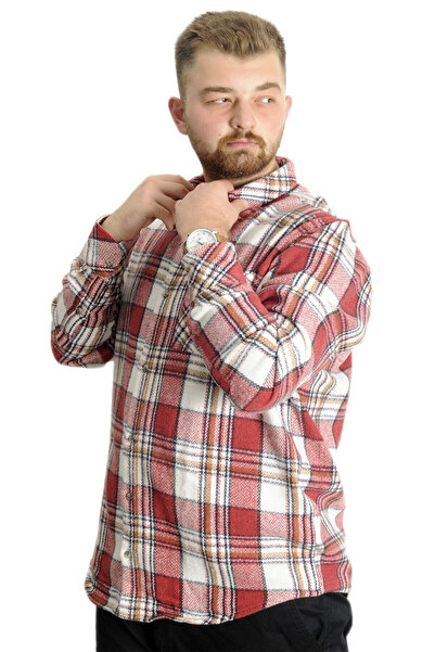 ModeXL Plus Size Mode Xl Men's Shirt - Single Pocket, Navy Blue-Mustard 21394