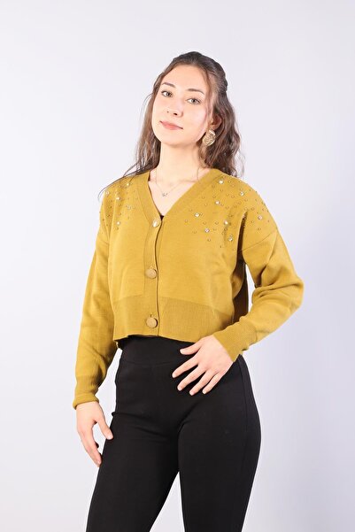 Mckanzie 1455 Buttoned Stone Mini Cardigan