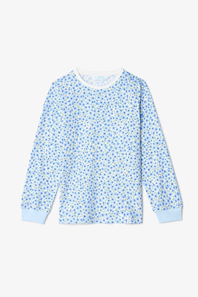 Penti Zweiteiliges Pyjama-Set aus Baumwolle mit langen Ärmeln und knusprigem Blumenmuster für Mädchen in Off-White