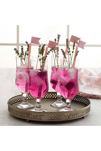 LAV Nevakar Cam Kokteyl Bardağı 6'lı 385 ml (Meşrubat/Smoothie /Milkshake/Soğuk Kahve Bardağı )