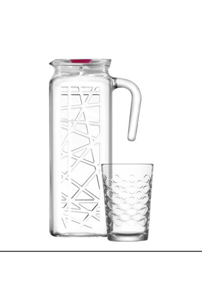 LAV Cam Sürahi Takımı 7'li (1 Sürahi, 6 Su Bardağı)