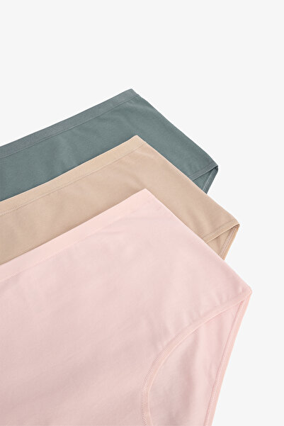 Penti Mixed Color Mellow Spirit High Waist Cotton 3-Pack Slip Panties