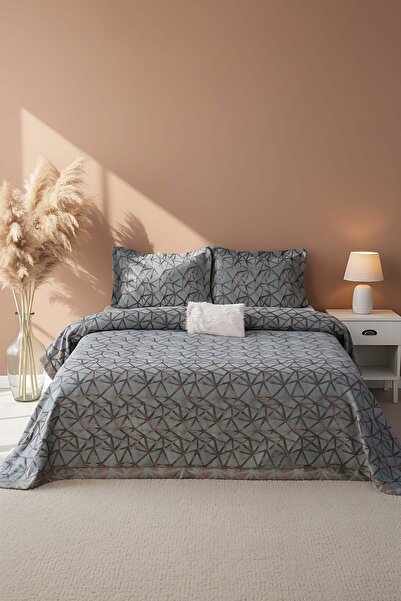 Rivaİstanbul Eliz Green Double Bedspread Set 4 Piece Sleep & Dowry Set