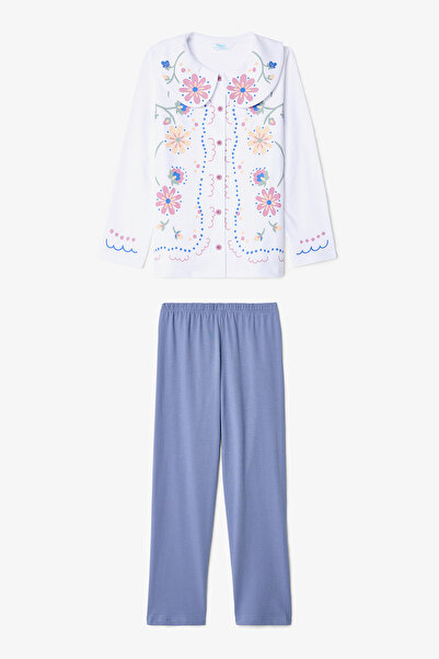 Penti Girls Floral Embroidered Handkerchief Cotton Pajama Set