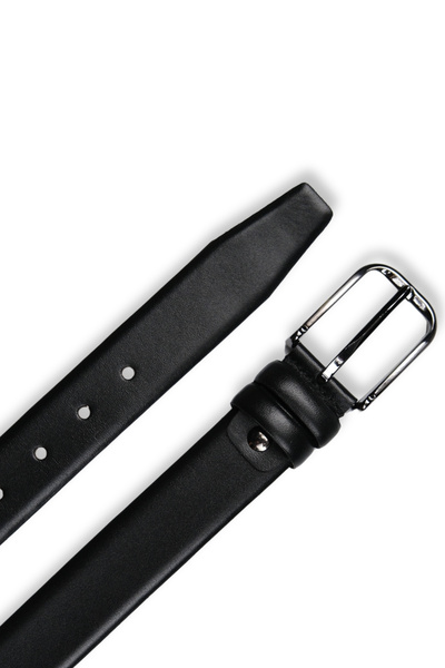 MFT Leather Design حزام كلاسيكي من الجلد الطبيعي - 3.5 سم أسود |   نابا 7565