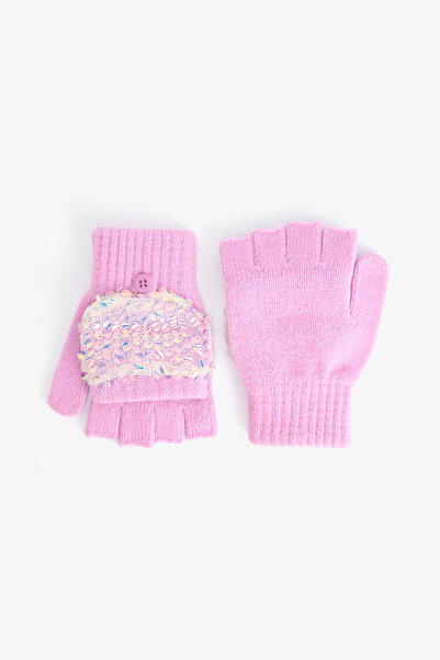Penti Pink Girl's Sequined Gloves