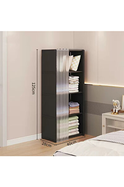 Generic Leon Home 5-Layer Storage Rack Bookcase with Dustproof Curtains