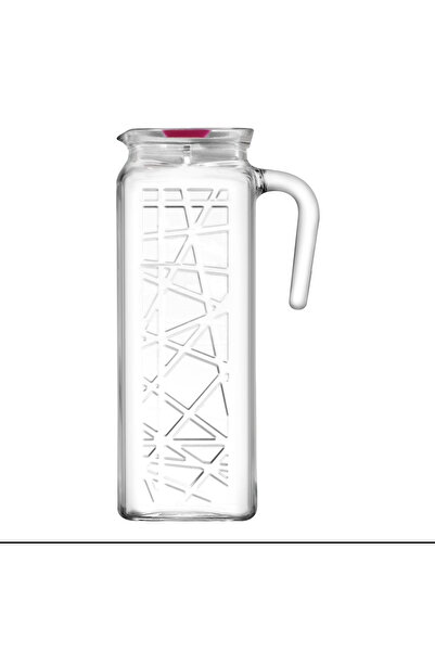 LAV Line Cam Sürahi Tekli 1,2 L Kulplu Pembe Plastik Kapaklı