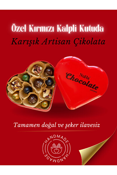 NUHA CAFE Özel Kırmızı Kalpli Kutuda Karışık Çikolata