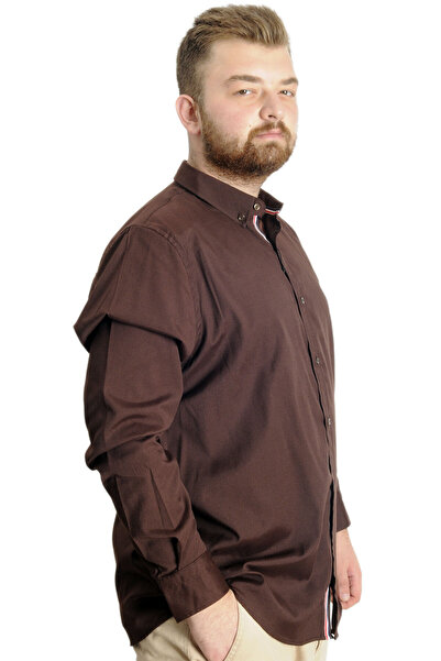 ModeXL Mode Xl Large Size Men's Shirt U.sleeve Tom Oxford 23303 Brown