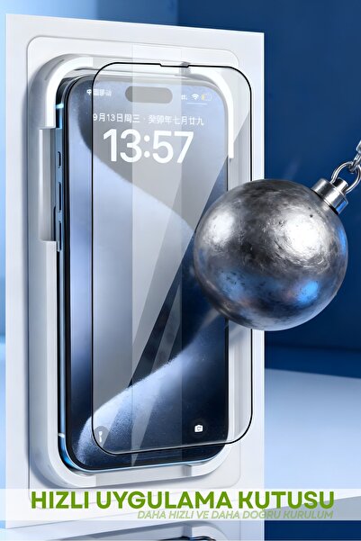 Soffany GL079-025 iPhone 14 Pro Max Otomatik Hizalanan 5D Ekran Cam Koruyucu ...
