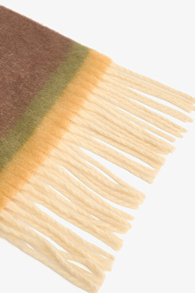 Penti Khaki Alba Striped Soft Textured Scarf