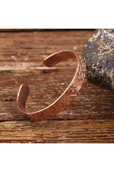 SUMRA سوار من النحاس النقي للجنسين مع تصميم مصنوع يدويًا SPF-B-002