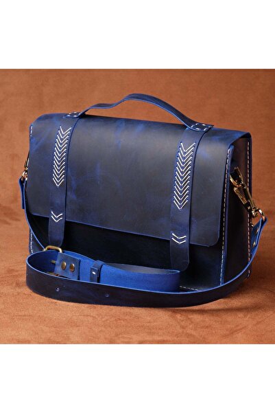 SUMRA حقيبة كتف مصنوعة يدويًا من جلد العجل الأصلي بنسبة 100% مقاس 27 سم × 18 ...