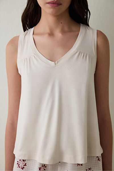 Penti Stone Color Freya V-Neck Wide Strap Tank Top Pajamas