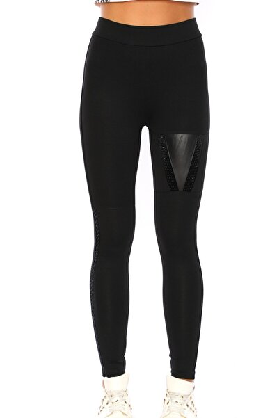 Alışveriş Sokağı Toparlayıcı Yüksek Bel Siyah Kışlık Kadın Tayt