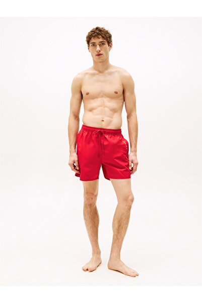 Tommy Hilfiger Medium Drawstring Men's Red Swim Shorts - Um0Um03258