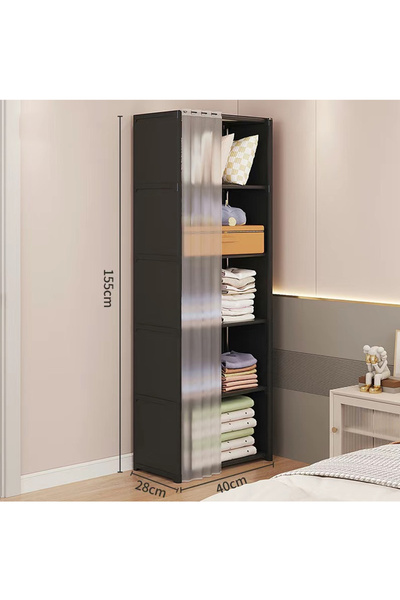 Generic Leon Home 6-Layer Storage Rack Magazine Bookcase with Dustproof Curtains