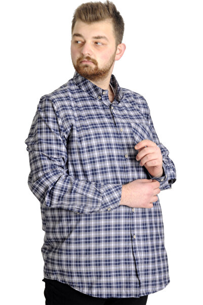ModeXL Men's Plus Size Mode XL Shirt - Plaid, Long Sleeve, Grimelange 23300
