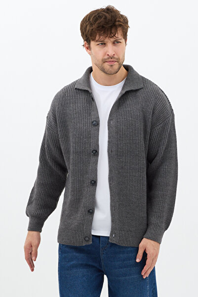Tarz Cool Men's Button Detailed Regular Fit Cardigan
