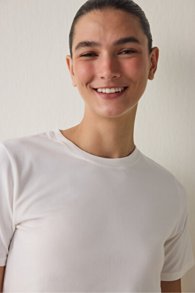 Penti Off-White Basic Crew Neck T-Shirt