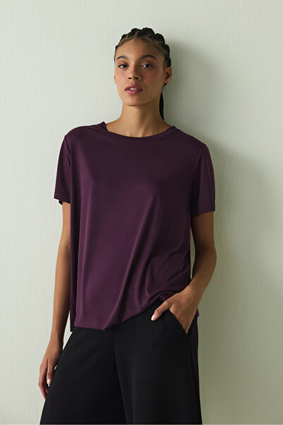 Penti Purple Crew Neck Short Sleeve Modal T-Shirt
