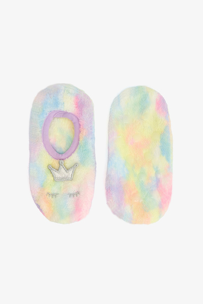 Penti Dívčí batikované vzorované duhové jednorožcové vyšívané protiskluzové hrací botičky