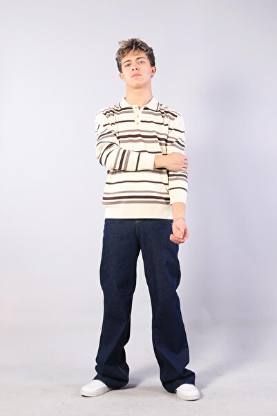 Mckanzie 34109 striped sweater with collar